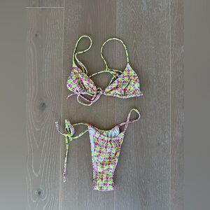 Heavy Manners ‘Daisy’ Triangle Front Tie Top & Side Tie Bottoms